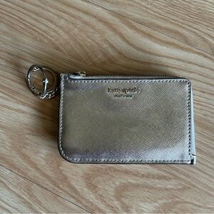 kate spade Metallic Gold Leather Walllet Keychain